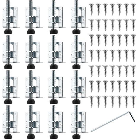 Lot de 12 Pied de Meuble Reglable 50mm/80mm, Pieds Nivellement pour Meuble Charges Lourdes, Pieds de Meubles Réglables Acier avec 72 Vis pour Meubles, Table (1/5)