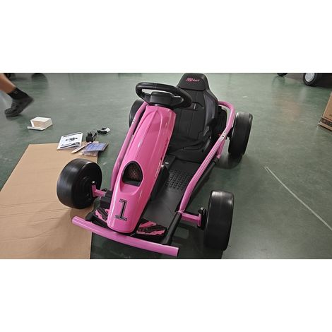 Go-Kart électrique pour enfants 24 V avec fonction de dérive et 2 moteurs jusqu'à 13 km/h pour 8 à 12 ans rose (1/5)