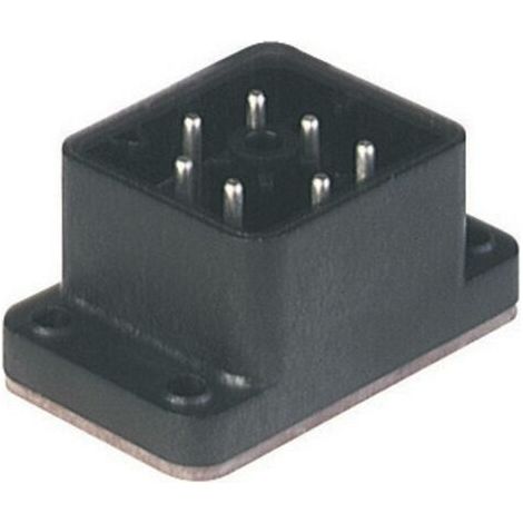Embase mâle avec bride Hirschmann GO 610 FA M 932 478-100-1 noir Pôle:6 + Terre 1 pc(s) D23576 (1/4)