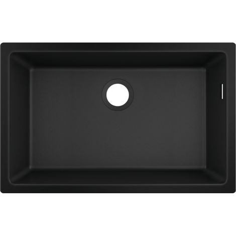 Hansgrohe - Fregadero de granito bajo encimera S510-U660, negro grafito 43432170 (1/4)