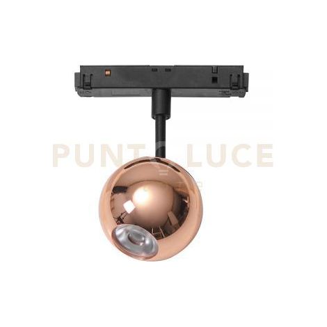 NARDO SP - FARETTO PROIETTORE REGOLABILE RAME TONDO INCASTRO MAGNETICO PER BINARIO 48V 3000K 410LM 8,5W