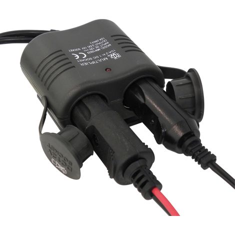 PRISE ALLUME CIGARE DOUBLE NOIR 10A 12V