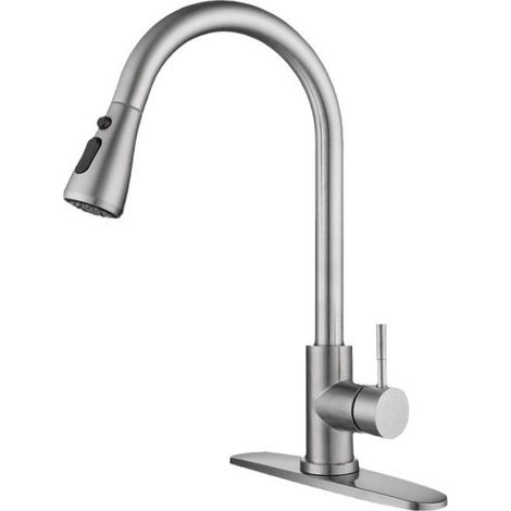 Robinet Cuisine avec Douchette Extensible Mitigeur Tuyau d'arrivée d'eau avec capuchon en fil d'acier (1/5)