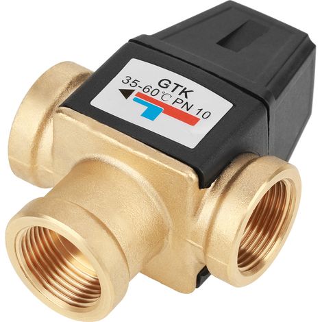 Robinet mélangeur thermostatique en laiton à filetage femelle DN20 à 3 voies pour chauffe-eau solaire (1/5)