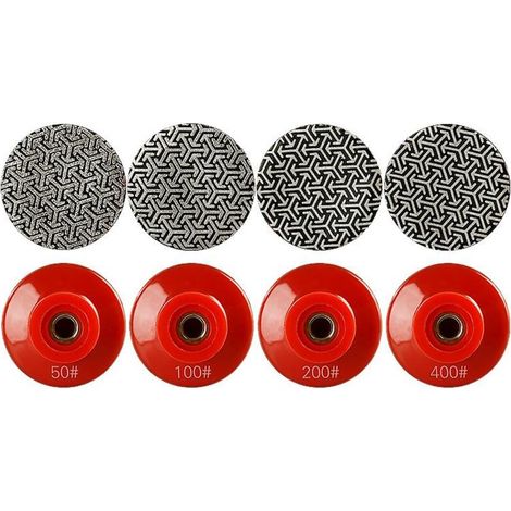 Un ensemble de 4 meules diamantées électroplaquées de 50 mm (2 pouces) - filetage (M14) 5/8"-11, pour le dressage et le meulage sur meuleuses d'angle. (1/5)