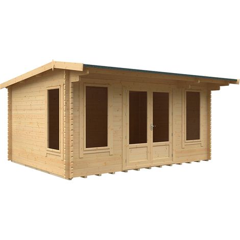 16x12 The Jacob 44mm Cabin - L475 x W355 x H247 cm - Solid Wood/Softwood/Pine - Natural