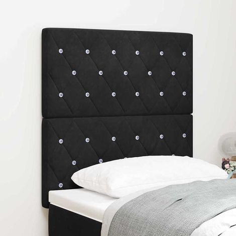 Tête de Lit à LED-Panneau de lit avec lumière Noir 80 cm Velours 678724 (1/5)