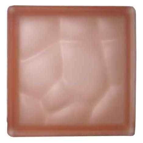 VETROMATTONE ONDULATO ROSA SATINATO 19x19x8 cm - 6 pezzi
