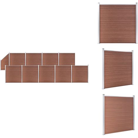 Zaunfelder - Living WPC Zaun-Set 9 Quadrate + 1 Schräge 1657x186 cm Braun (1/5)