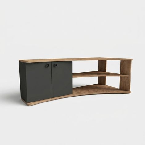Termera Eck-TV-Schrank mit Türen und Einlegeböden