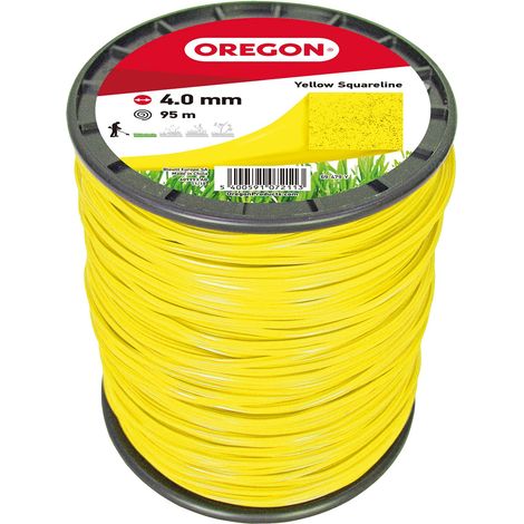 Oregon Filo da Taglio Quadrato Giallo per Decespugliatori e Tagliaerba, in Nylon Professionale, Adatto alla Maggior Parte dei Decespugliatori, 4.0 mm x 95 m (69-478-Y)