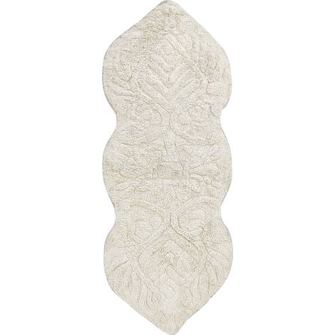 Tappeto da bagno moderno in cotone di forma irregolare 150 x 60 cm Modello decorativo Accessori da bagno Beige Canbar