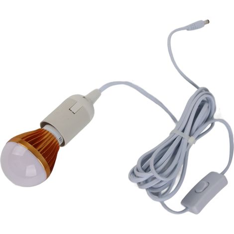 E27 5W 12V warmweiße Solar-Spiral-LED-Lampe für Campingzelte, mit 3 Meter DC-Kabel, wasserdichte Außenbeleuchtung. (1/5)
