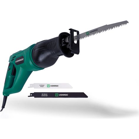 Säbelsäge - 900 W - Drehbarer Griff - Aufbewahrungstasche und 3 Sägeblätter für Holz und Metall