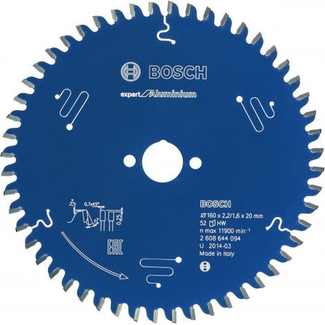 Bosch – Lame de scie circulaire 160mm pour aluminium – 52 dents – Alu/PVC – Denture Microteq – 2608644094 (1/7)