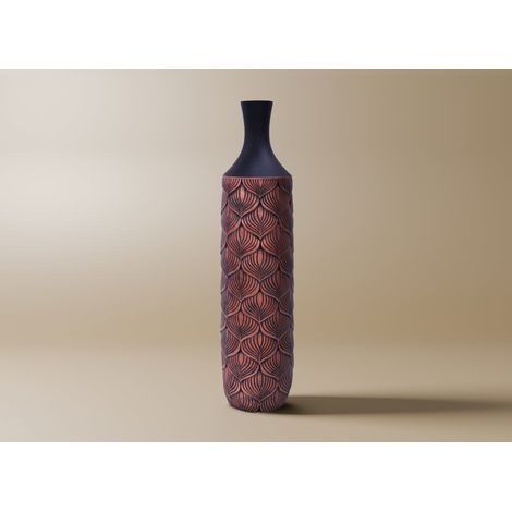Vase XL en polyrésine noir et marron H60 cm NEVEN (1/2)
