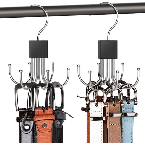 Organisateur de ceinture, ensemble de 2 organisateurs de ceinture, convient aux armoires, peut pivoter de 360° à 48°. (1/5)