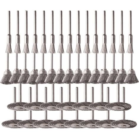 45 pièces Ensemble Brosses Stylo Roue Fil d'acier Kit Brosse Tasse Roue Fil pour Le Nettoyage Décapage Fixation Perceuse Rouille (1/5)