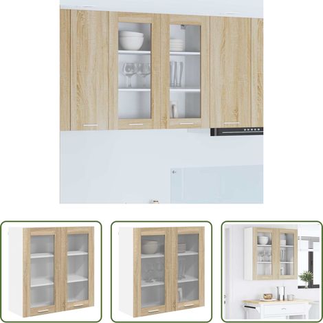 Holzschrank - Hängeschrank mit Tür Sonoma-Eiche 80 x 31 x 80 cm Holzwerkstoff (1/5)