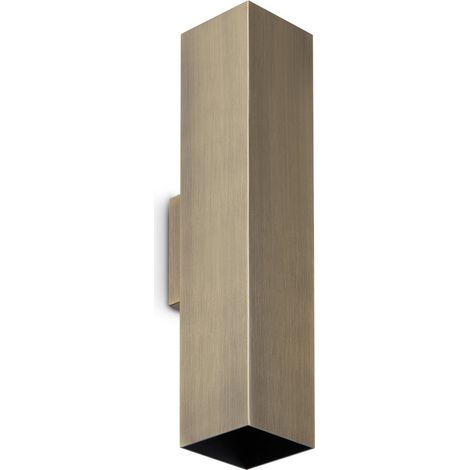 Ideal Lux Applique moderna Look 2 luci GU10 brunito alluminio vetro