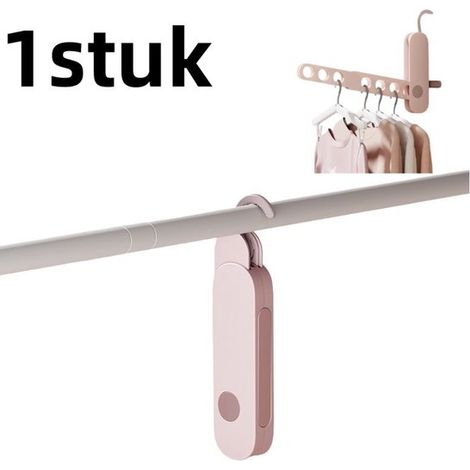 Appendiabiti da viaggio pieghevole rosa a 7 fori, 1 pezzo (1/5)