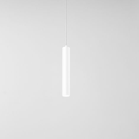 Sospensione Minimal Shot Metallo Bianco 1 Luce Gu10 Ip20