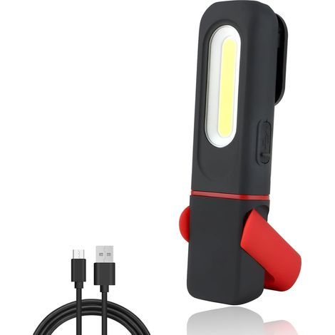 350LM Lampe de Travail LED Magnétiques Rechargeables COB avec Rotation à 360 degrés 3 Modes pour Garage/Camping/Urgence [Classe énergétique A+++] (1/4)