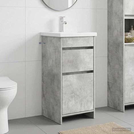 vidaXL Meuble de salle de bain avec évier Gris béton 42 x 40 x 84,5 cm (1/5)