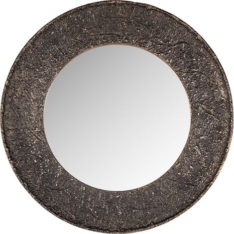 Miroir rond bronze au relief raffiné - bronze (1/4)