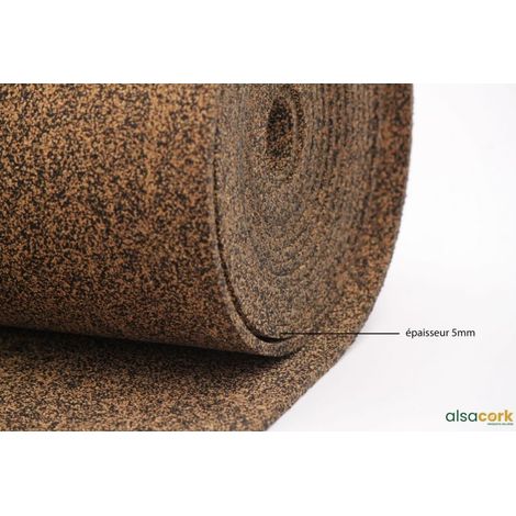 rouleau isolant souple en liège (50%) et caoutchouc (50%), ép. 5mm - 5m x 1m (1/5)