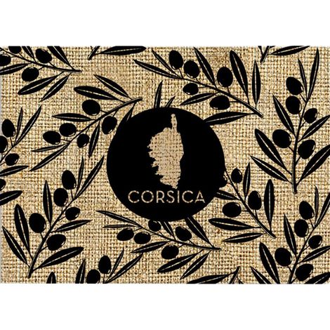 Set de table rectangulaire en toile de jute Corse Olives (1/2)