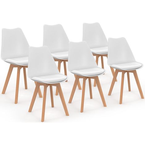 Set di 6 sedie SARA bianche per sala da pranzo (1/5)