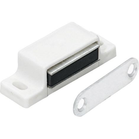 Lot de 4 loqueteaux magnétiques plastique, HETTICH, L.14.5 x l.45.3 mm