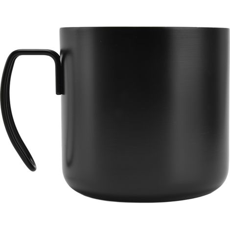 Mug en acier inoxydable 400 ml, durable, pratique et portable, avec poignée, pour la maison, le bureau et le restaurant, noir (sans couvercle) 400 ml (1/5)