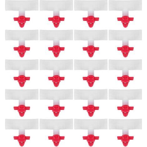 Lot de 20 abreuvoirs à tétine pour élevage – Tétines rouges – Sortie G3/2 – Avec raccord en T et abreuvoir d’angle (1/5)