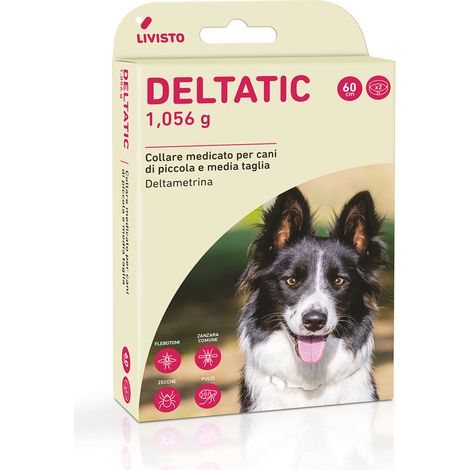 Deltatic 2 Collari contro pulci, zecche, flebotomi e zanzare per cani piccoli e medi (1/2)