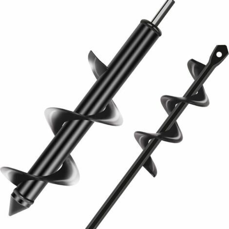 Garten-Schlangenbohrer, Durchmesser 80 mm und 40 mm, Set mit 2 Spiralbohrern zum schnellen Pflanzen von Löchern und Aufstellen von Blumen, Bäumen und Sträuchern.