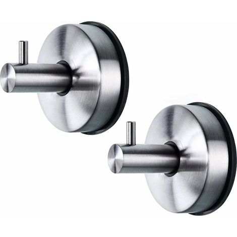 Set aus zwei Saugnapfhaken, Handtuchhaken aus Edelstahl, Wandhaken für Badezimmer, Saugnapfhaken für Küche, Badezimmerhaken, kein Bohren erforderlich.