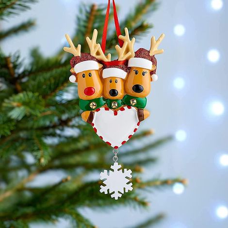 Weihnachtsbaumanhänger „Elchliebe“, Christbaumschmuck, Hängedekoration für Klassenkameraden und Freunde (1/5)