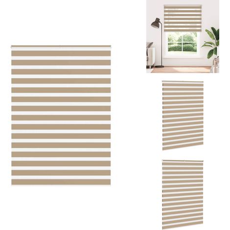 Zebrarollo Sandbraun 160x230 cm Stoffbreite 155,9 cm Polyester - Zebra-Jalousie - Zebra-Jalousien - Zebra-Rollo - Doppelrollo (1/5)