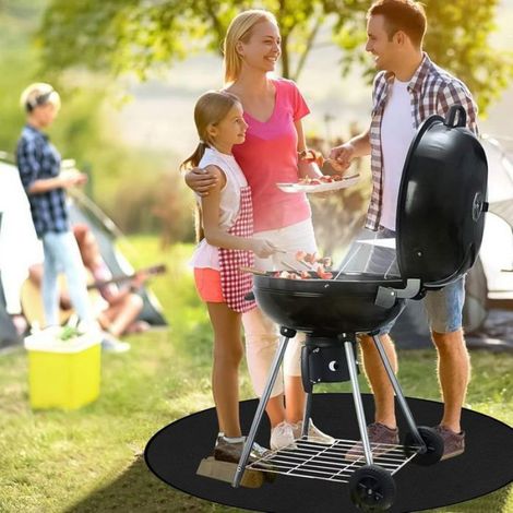 Tapis Brasero Rond 120cm, Ignifuge, Pour BBQ Pelouse Camping Pique-Nique (1/5)