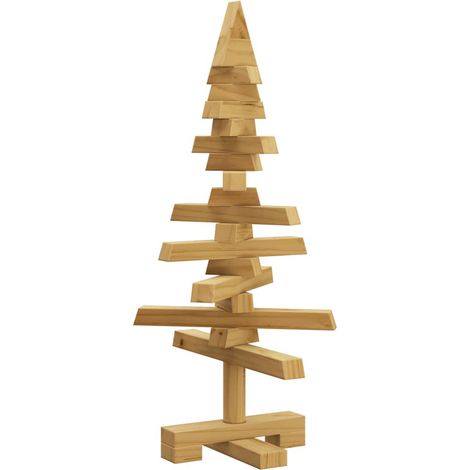 Árbol de Navidad de madera Marrón 60 cm Madera maciza de pino vidaXL