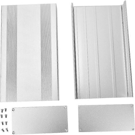 Boîtier électronique en alliage d'aluminium, boîtier de projet, sablé, argent oxydé, étui de protection, 68 x 145 x 250 mm
