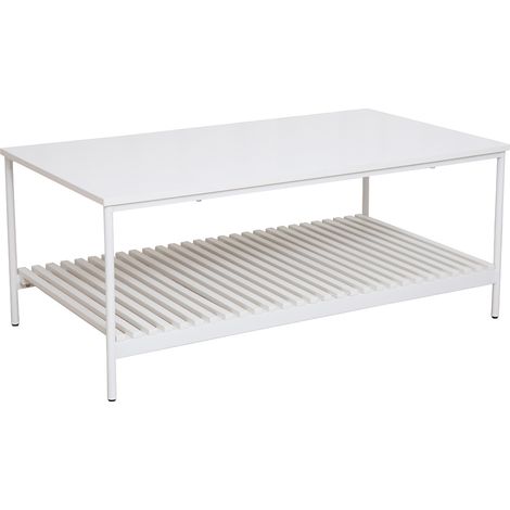SVITA AMAL Couchtisch Weiß Coffeetable Moderner Wohnzimmertisch mit Ablage