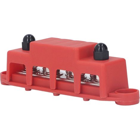 M8 4-polige 250A 48VDC Verteilerleiste, Hochleistungs-Stromversorgungspaket für Wohnmobile, Boote, Yachten, roter elektrischer Verteilerkasten, Hochstrommodul. (1/5)