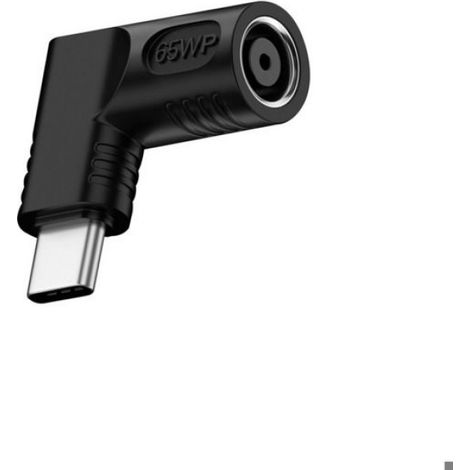 Adaptateur 65W DC Femelle vers USB Type-C Mâle - Alimentez Efficacement Vos Appareils - Noir (1/4)