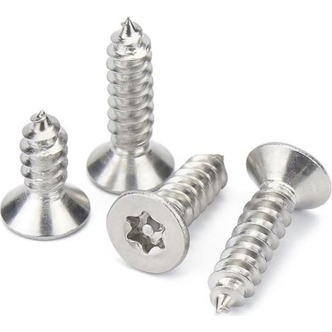 Vis Autotaraudeuses à Tête Fraisée Vis Torx en Acier Inoxydable Vis à Bois à Tête Plate M2.9x6.5mm 100 pcs (1/5)