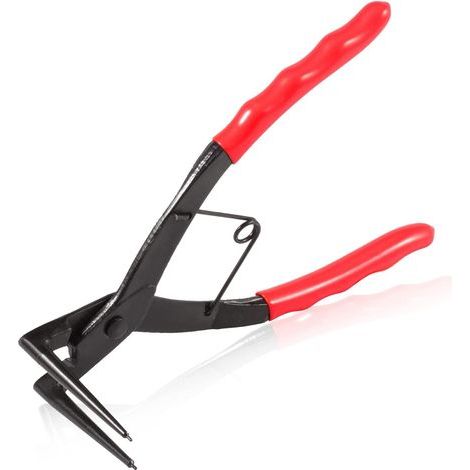 Pince à anneau rétractable Maître-Cylindre, Pince à bec coudé à 90 degrés avec poignées en PVC rouge, extracteur d'anneau interne pour motos, camions, voitures (1/4)