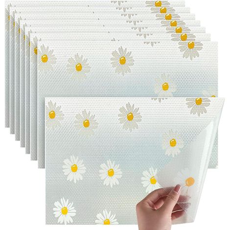 Tapis Frigo en EVA, Tapis de Frigo EVA Antiderapant Non-Adhésif, Tapis de Réfrigérateur Lavable, Plastique Tapis pour Refrigerateur Placard Etagere, pour Cuisine, Réfrigérateur et Armoire (1/5)