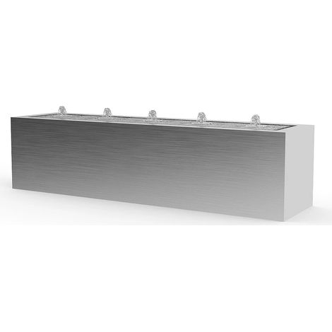 Fontaine d'extérieur en acier inoxydable - L. 120 x H.30 cm - Argenté - LUNARA